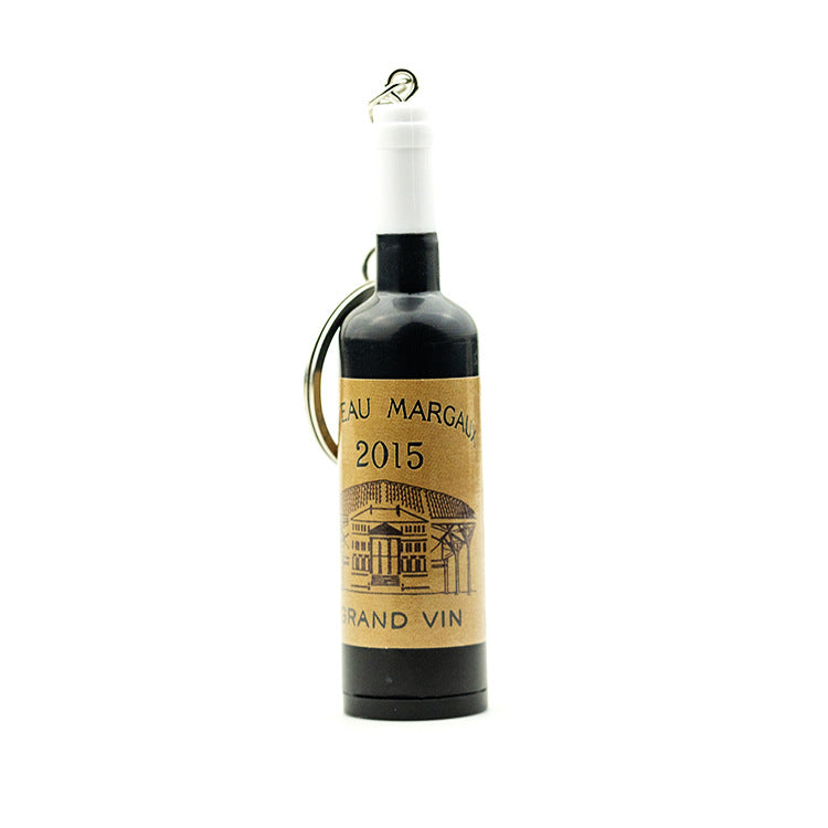 Wholesale Resin Simulation Mini Wine Bottle Beverage Bottle Keychain